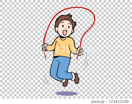 縄跳びをする男の子 121612289