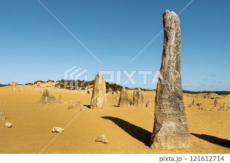 Landscape shot of giant limestone pillar in Pinnacles national park 121612714