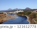 由布山・鶴見山・高崎山を大分市明磧橋から 2025年元旦に撮影 121612778