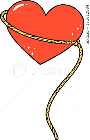Retro Western Valentine Cowboy Lasso Rope heart doodle Retro Western Valentine Cowboy Lasso Rope heart doodle 121612984