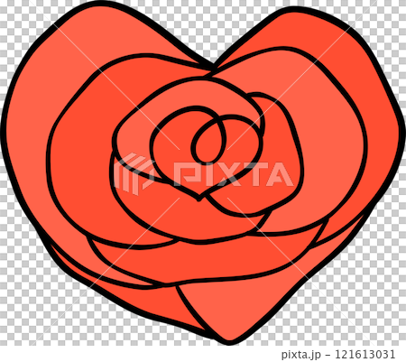 Retro Roses in Heart Shape decorative doodle 121613031