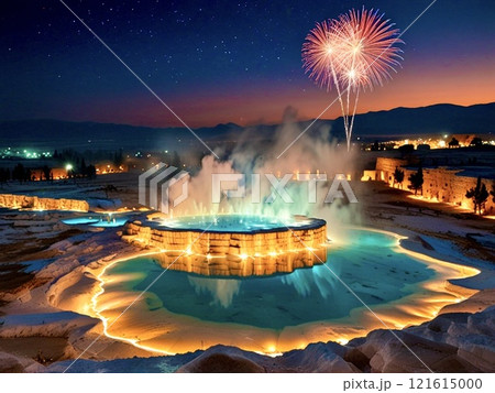 花火が上がるパムッカレ 花火が上がるパムッカレ 121615000