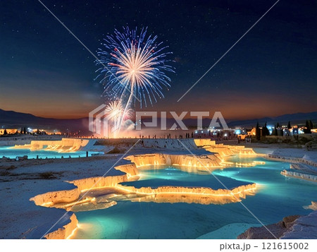 花火が上がるパムッカレ-2 121615002