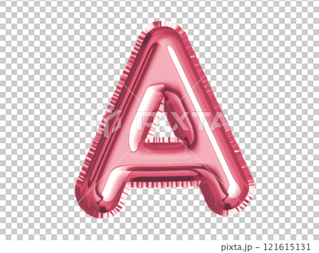 Megenta Pink alphabet A air balloon for baby shower birthday celebrate decoration party on transparent background 121615131