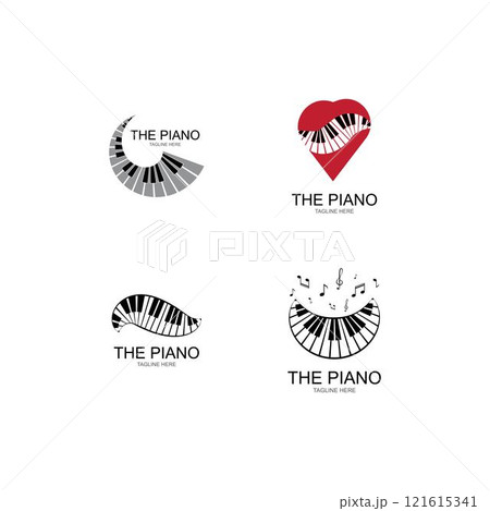 Piano Logo Design Template 121615341