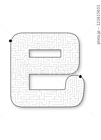 年賀状素材_巳の迷路_モノクロ 121615631