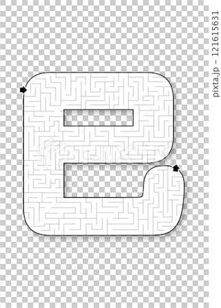 年賀状素材_巳の迷路_モノクロ 121615631