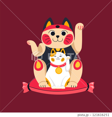 Playful lucky cats on cushion Playful lucky cats on cushion 121616251