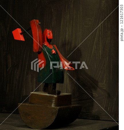 The Wobbling Red Blacksmith on a black background The Wobbling Red Blacksmith on a black background 121617303