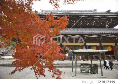 南禅寺　真っ赤に色づいた紅葉と法堂 121617449