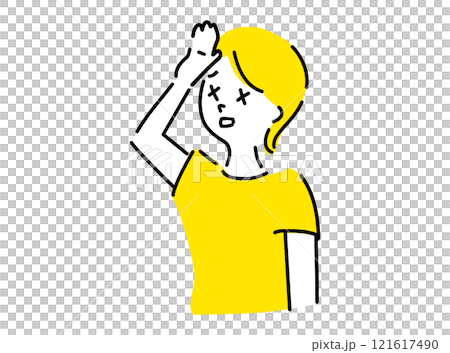 疲労で倒れそうな女性のイラスト 疲労で倒れそうな女性のイラスト 121617490