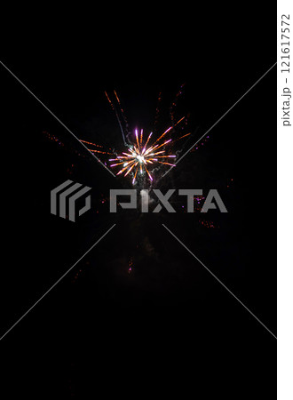 Fireworks to celebrate during night. 121617572