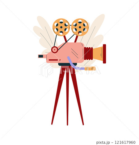 Camera on Tripod for Movie and Film Shooting Vector Illustration Camera on Tripod for Movie and Film Shooting Vector Illustration 121617960