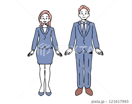 スーツ姿の男性と女性 121617993