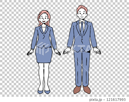 スーツ姿の男性と女性 121617993