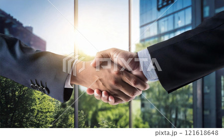 握手するビジネスマン(AI生成画像) 握手するビジネスマン(AI生成画像) 121618648