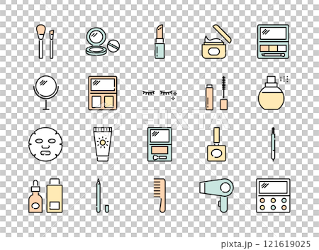Makeup related line icon set color Makeup related line icon set color 121619025