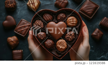 Heart-shaped Box of Assorted Chocolate Treats Heart-shaped Box of Assorted Chocolate Treats 121619386