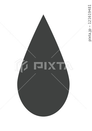 雨の雫のアイコン　ベクター　白黒　Water drop shape. Water or oil 121619481