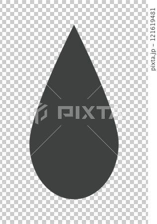 雨の雫のアイコン　ベクター　白黒　Water drop shape. Water or oil 121619481