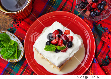 メキシコのスイーツ パステル・デ・トレス・レチェス メキシコのスイーツ パステル・デ・トレス・レチェス 121619968