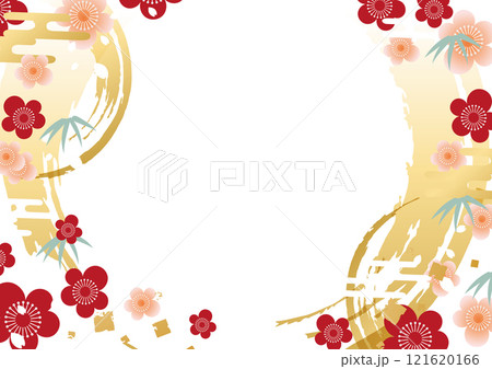 和風の梅の花模様 121620166