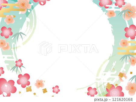 和風の梅の花模様 121620168