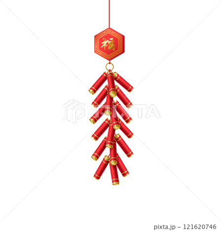 Colorful Asian firecrackers with pendant illustration Colorful Asian firecrackers with pendant illustration 121620746