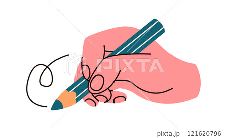 Hand drawing with pencil flat color vector illustration Hand drawing with pencil flat color vector illustration 121620796