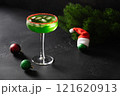 Xmas Green Punch. Christmas traditional drink. Close up. 121620913