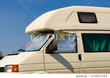 Camper van camping on nature Camper van camping on nature 121622103