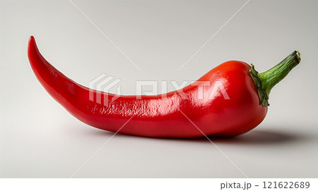 Red chilly pepper on white background. Generative AI Red chilly pepper on white background. Generative AI 121622689