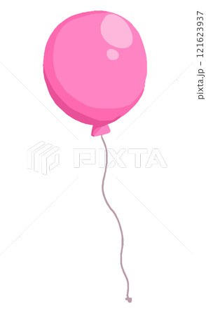 手描きのピンクの風船イラスト 121623937