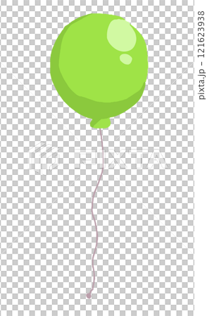 手描きの黄緑の風船イラスト 手描きの黄緑の風船イラスト 121623938