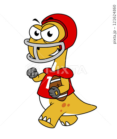 Illustration of a Brontosaurus playing football. Illustration of a Brontosaurus playing football. 121624860