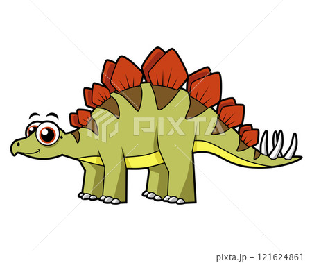 Cute illustration of a Stegosaurus dinosaur. Cute illustration of a Stegosaurus dinosaur. 121624861