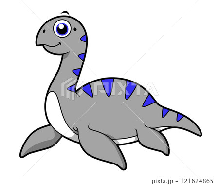 Cute illustration of a Loch Ness Monster. 121624865