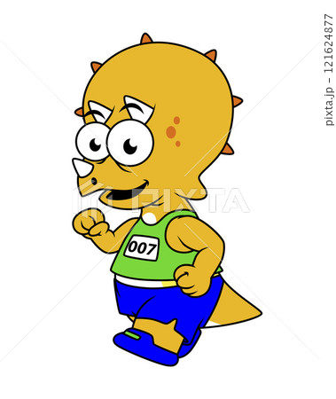 Illustration of a Triceratops runner. 121624877