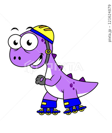 Illustration of a skating Tyrannosaurus Rex. Illustration of a skating Tyrannosaurus Rex. 121624879