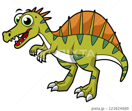 Cute illustration of a smiling Spinosaurus. Cute illustration of a smiling Spinosaurus. 121624880