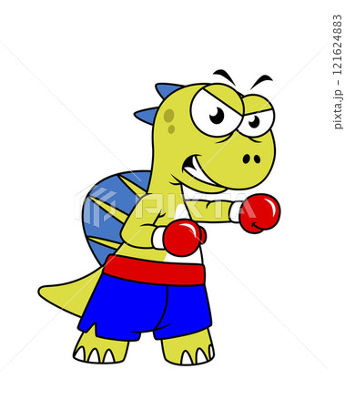 Illustration of a Spinosaurus boxing. Illustration of a Spinosaurus boxing. 121624883
