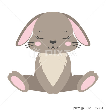 cute bunny isolated, flat style cute bunny isolated, flat style 121625361