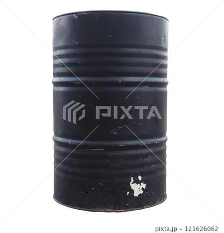 black petrol barrel isolated over white 121626062