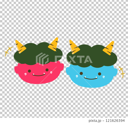 Red and blue demons. Vector illustration 121626394
