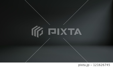 Black Aesthetic Minimalist Empty Photo Studio Room. Abstract Gradient Background 3d Blank Scene. Vector Illustration 121626745