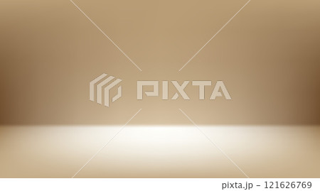 Beige Aesthetic Minimalist Empty Photo Studio Room. Abstract Gradient Background 3d Blank Scene. Vector Illustration 121626769
