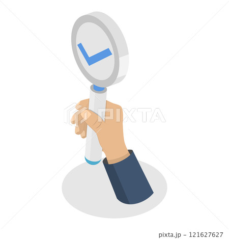 3D Isometric Flat Vector Illustration of Wrong And Right, Signs with Cross and Checkmark. Item 1 121627627