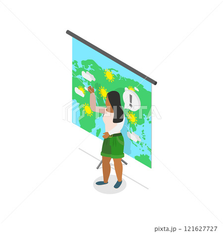 3D Isometric Flat Vector Illustration of Mass Media, TV Breaking News. Item 2 3D Isometric Flat Vector Illustration of Mass Media, TV Breaking News. Item 2 121627727