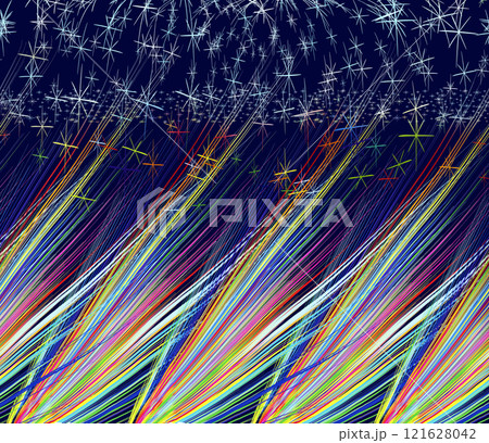 Abstract background with multicolored lines and stars. Abstract background with multicolored lines and stars. 121628042