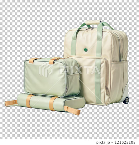A luggage set with a backpack and duffel bag for travel 121628108